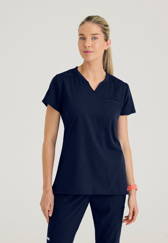 Passage 1-Pocket Rib Neck Scrub Top