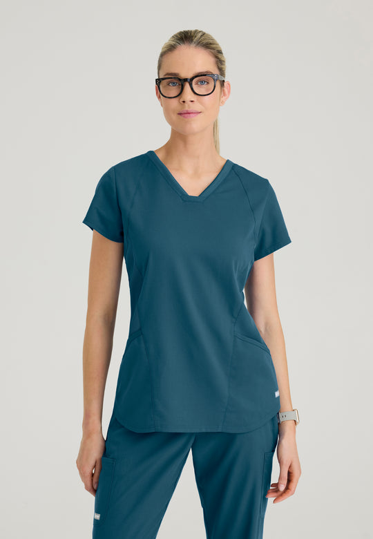 Reveal 2-Pocket Rib Side Panel Scrub Top